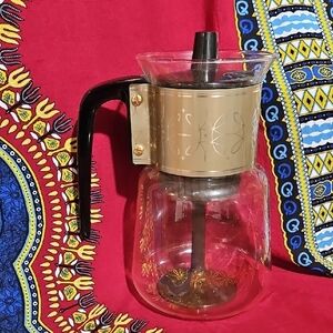Vintage Glass Coffee Percolator with Black Handle